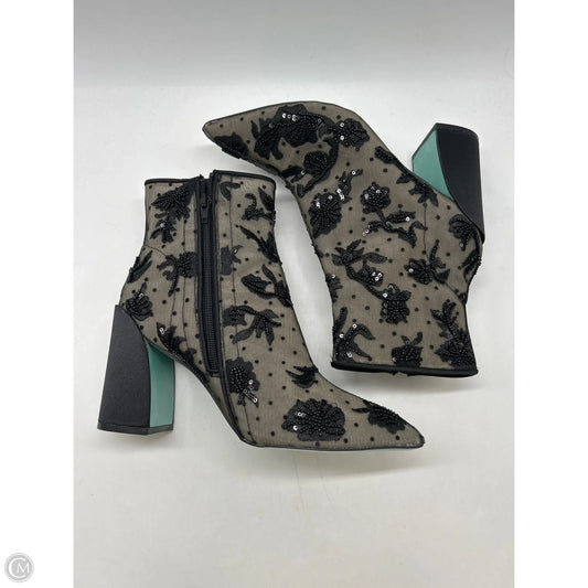 Boots Ankle Heels By Betsey Johnson In Black, Size: 8.5