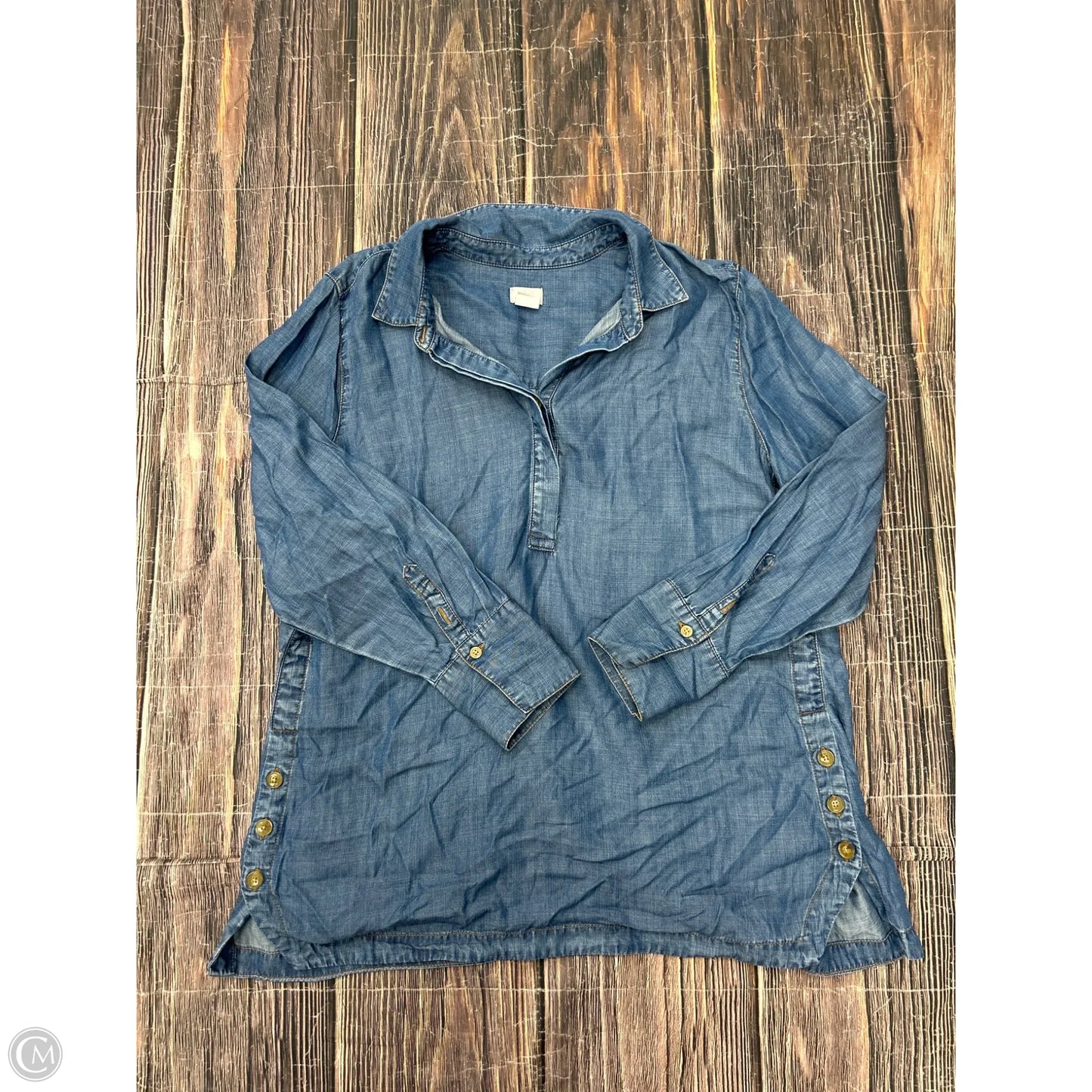 Top Long Sleeve By Chicos In Blue, Size: Xl