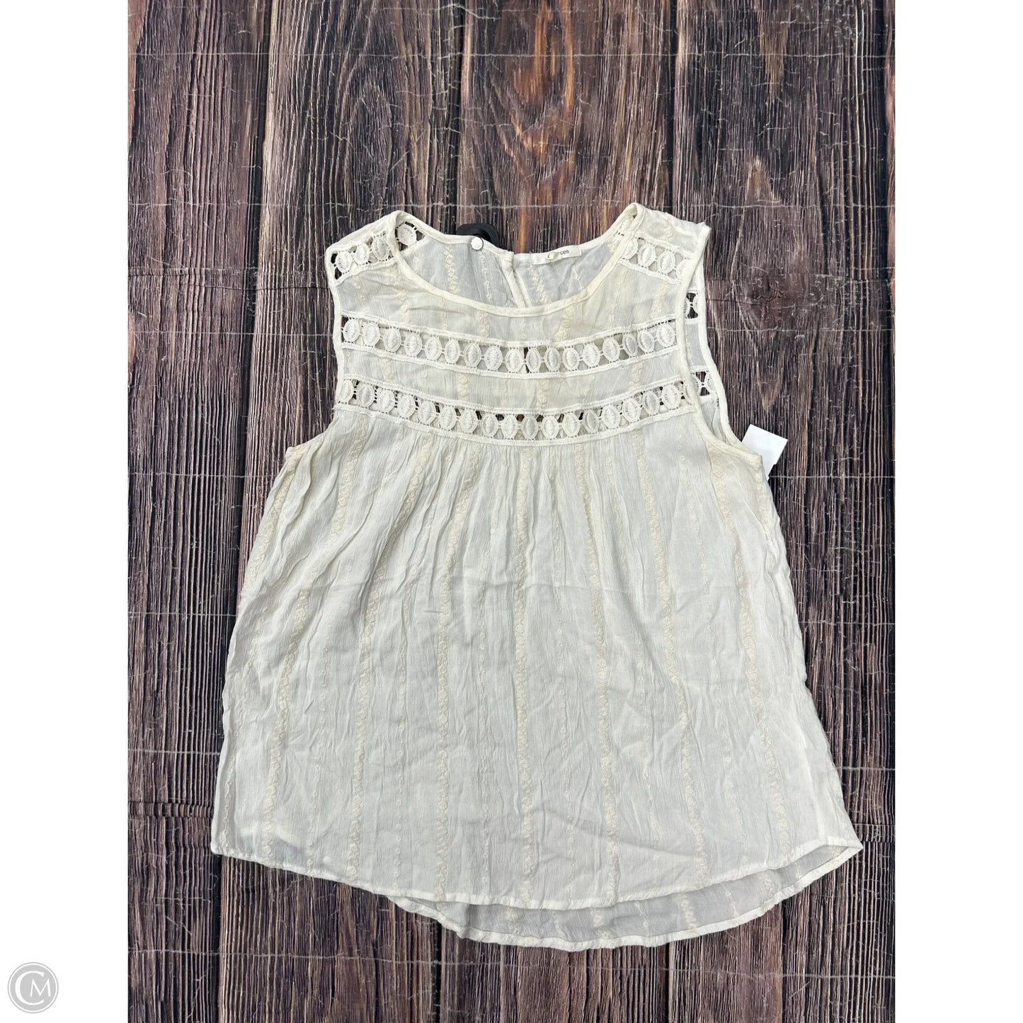 Top Sleeveless By Maurices In Cream, Size: L