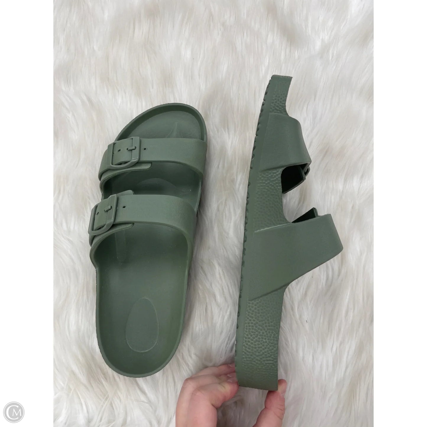 Sandals Flats By Shade & Shore In Green, Size: 9