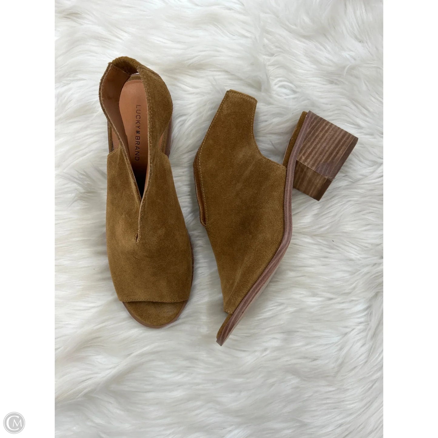 Sandals Heels Block By Lucky Brand In Brown, Size: 9.5