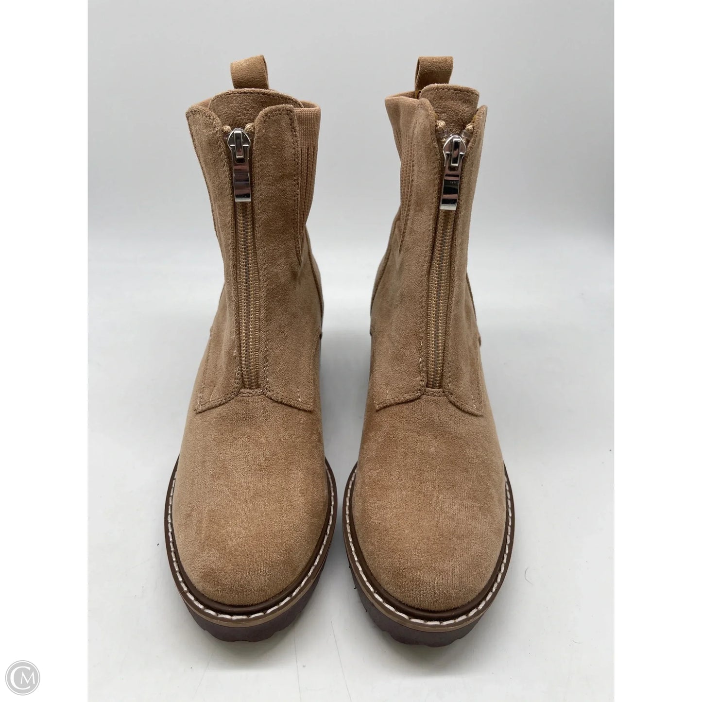 Boots Ankle Heels By Clothes Mentor In Beige, Size: 8