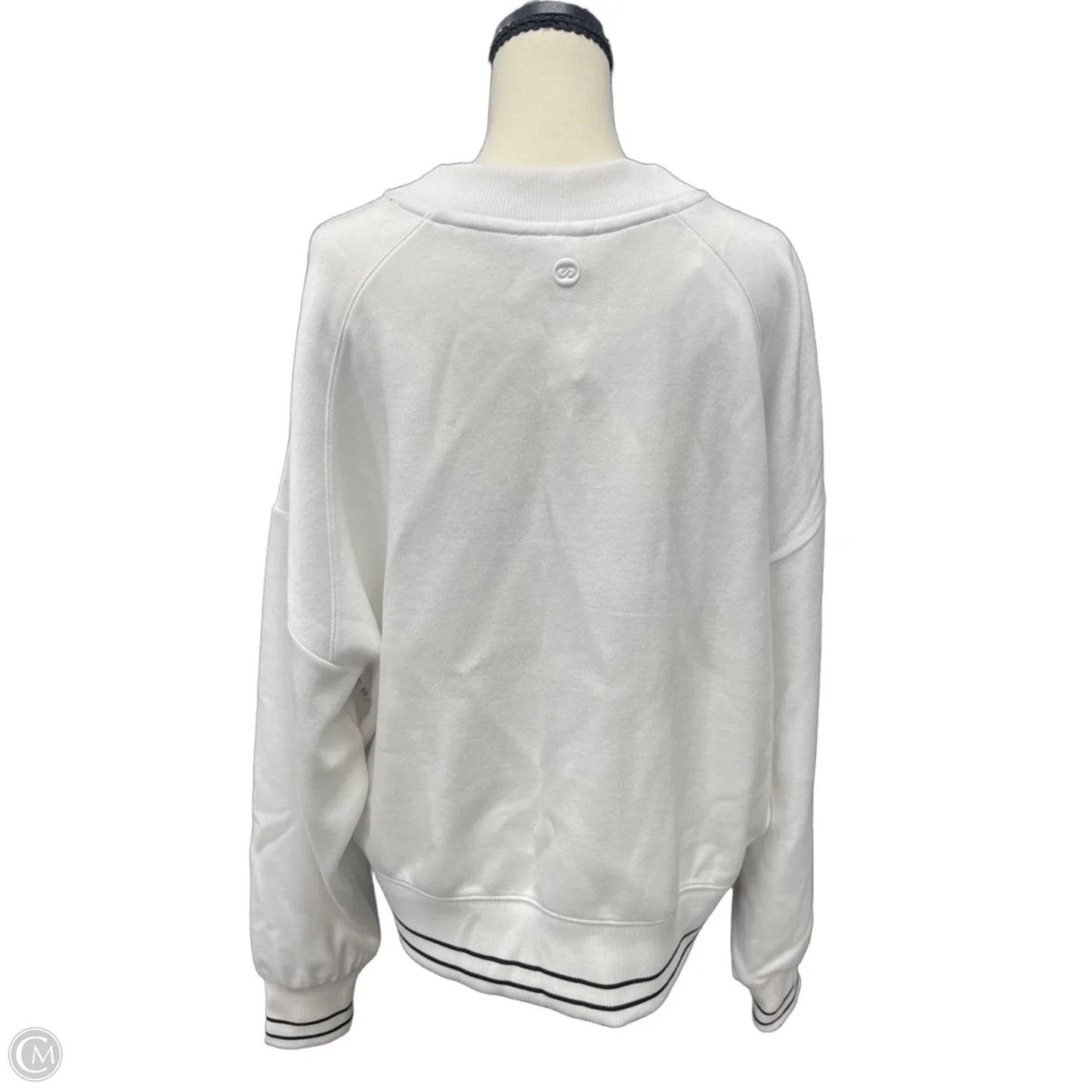 Athletic Sweatshirt Crewneck By Calia In White, Size: L