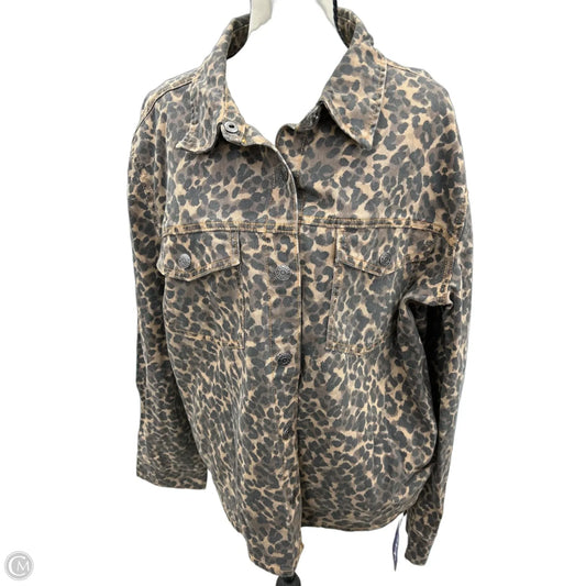 Jacket Shirt By Express In Animal Print, Size: 1x