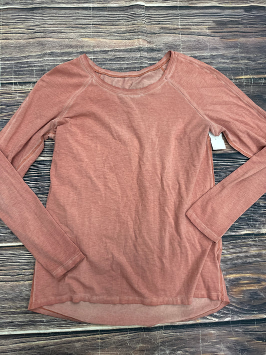 Athletic Top Long Sleeve Crewneck By Lululemon In Orange, Size: S