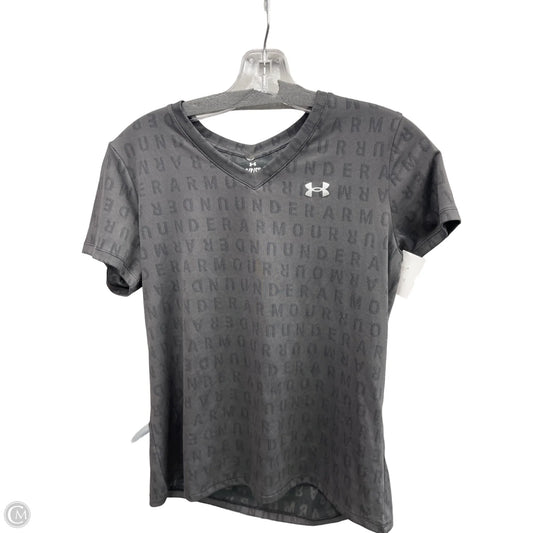 Athletic Top Short Sleeve By Under Armour In Grey, Size: S