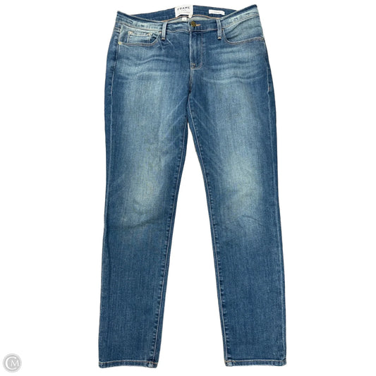 Jeans Skinny By Frame In Blue Denim, Size: 6