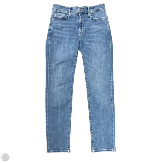 Jeans Skinny By Frame In Blue Denim, Size: 10