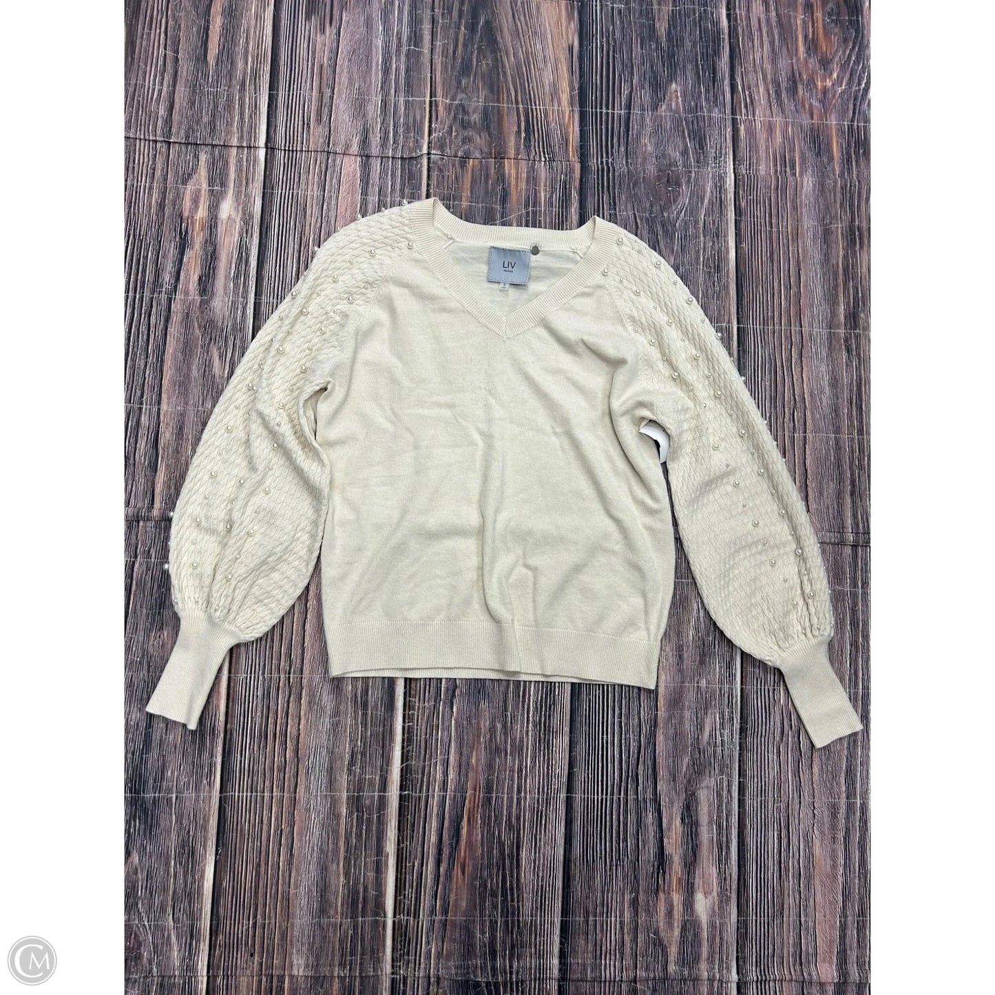 Sweater By Clothes Mentor In Cream, Size: S