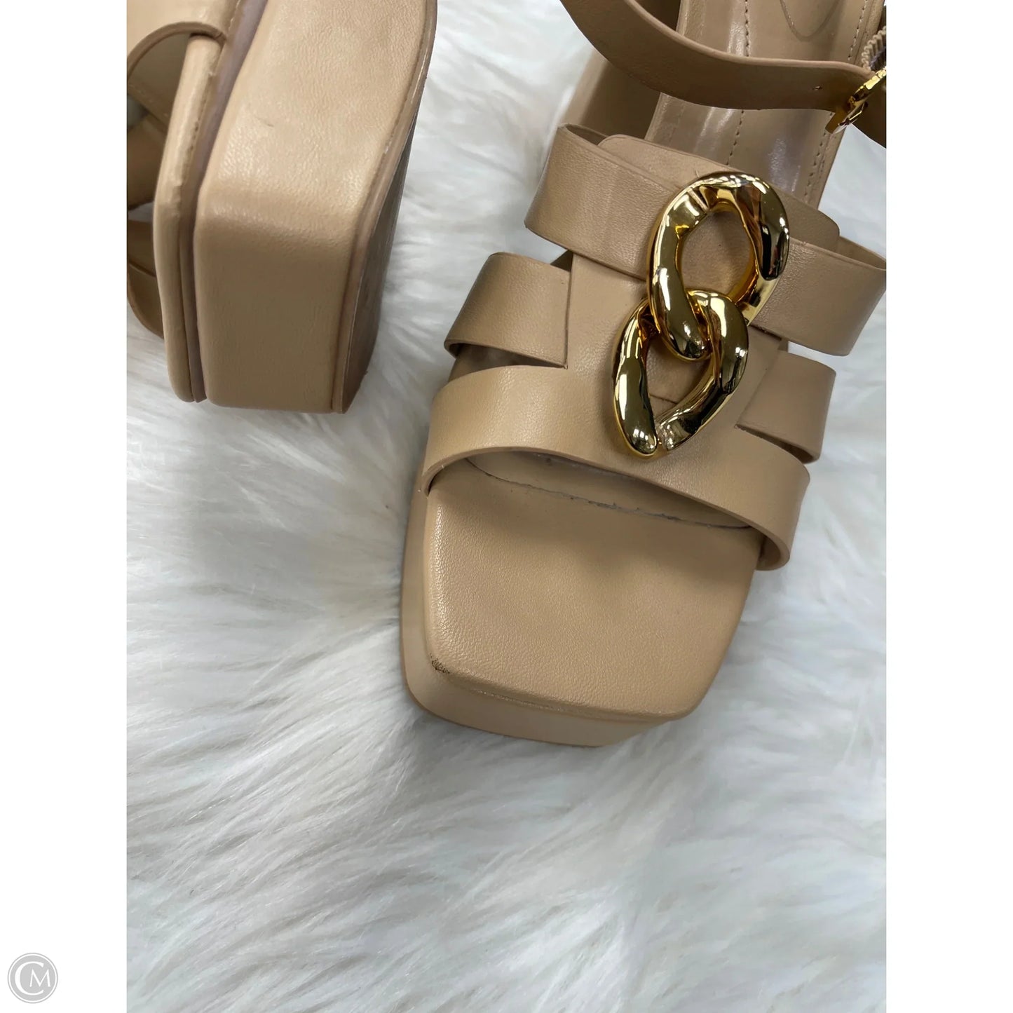 Sandals Heels Block By Zara In Tan, Size: 10