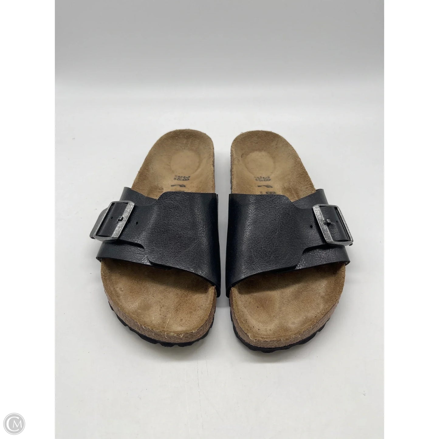 Sandals Flats By Birkenstock In Black, Size: 7