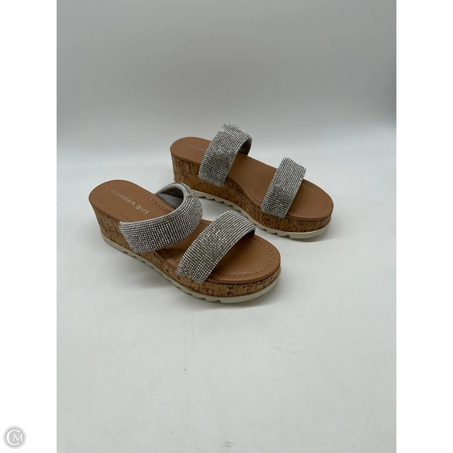 Sandals Heels Wedge By Madden Girl In Silver, Size: 6