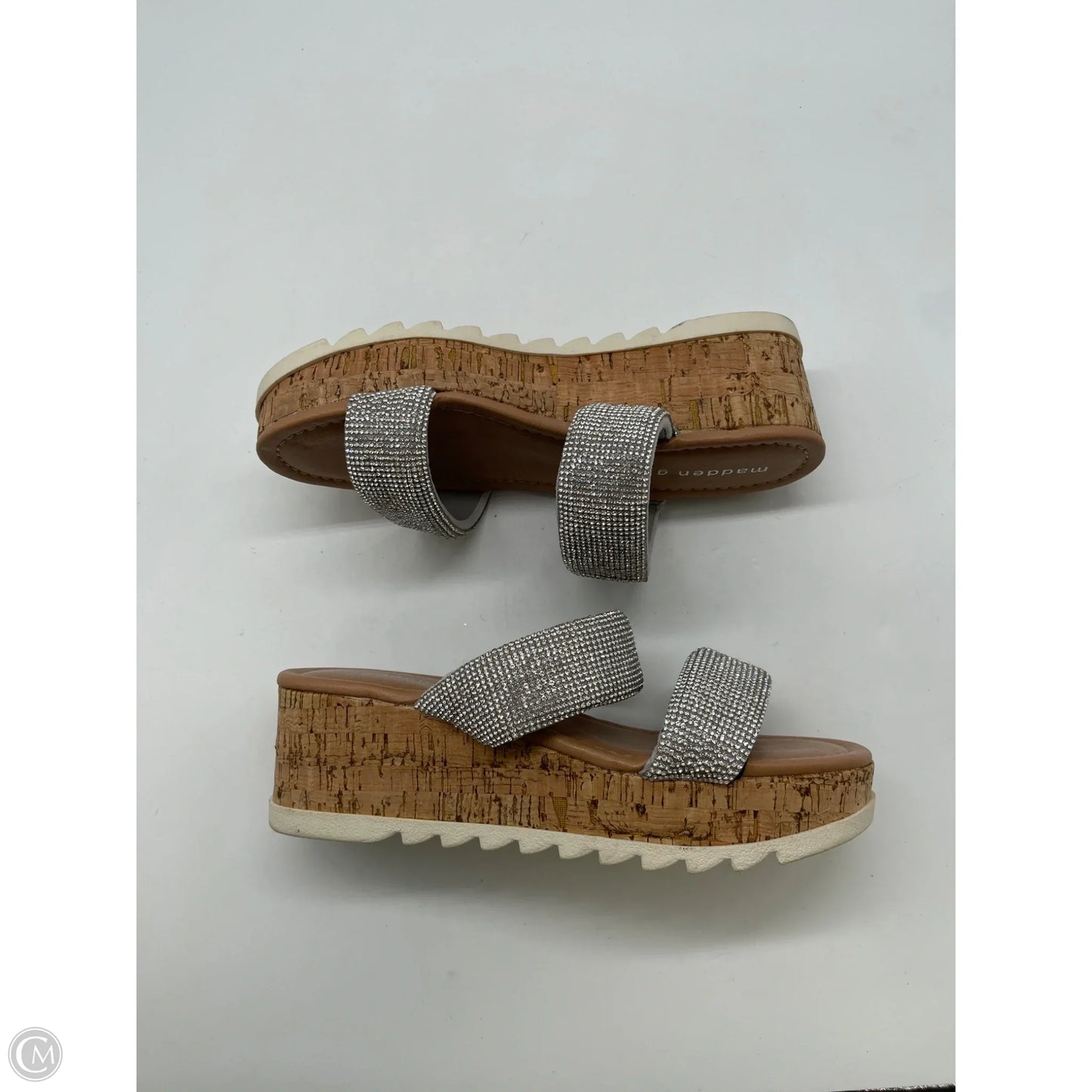 Sandals Heels Wedge By Madden Girl In Silver, Size: 6