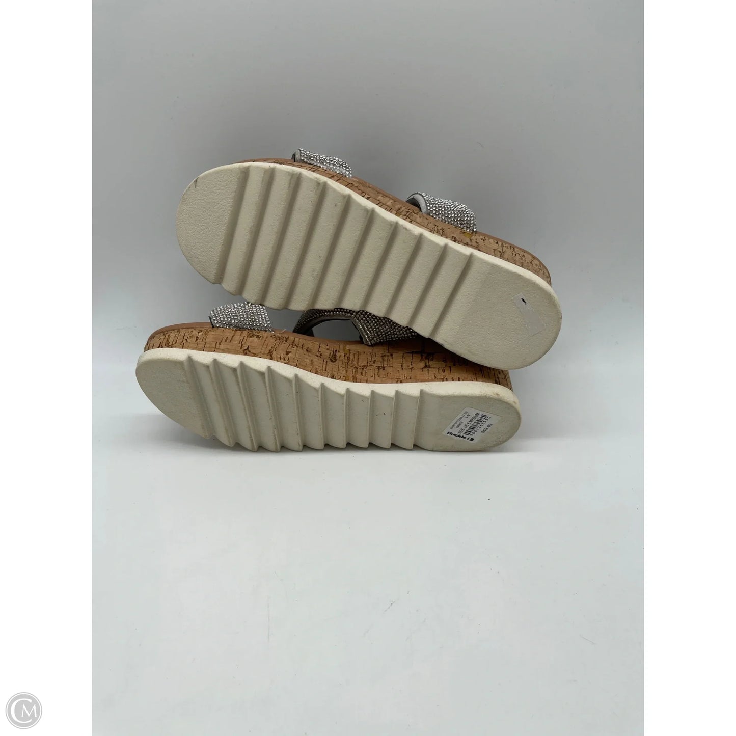 Sandals Heels Wedge By Madden Girl In Silver, Size: 6