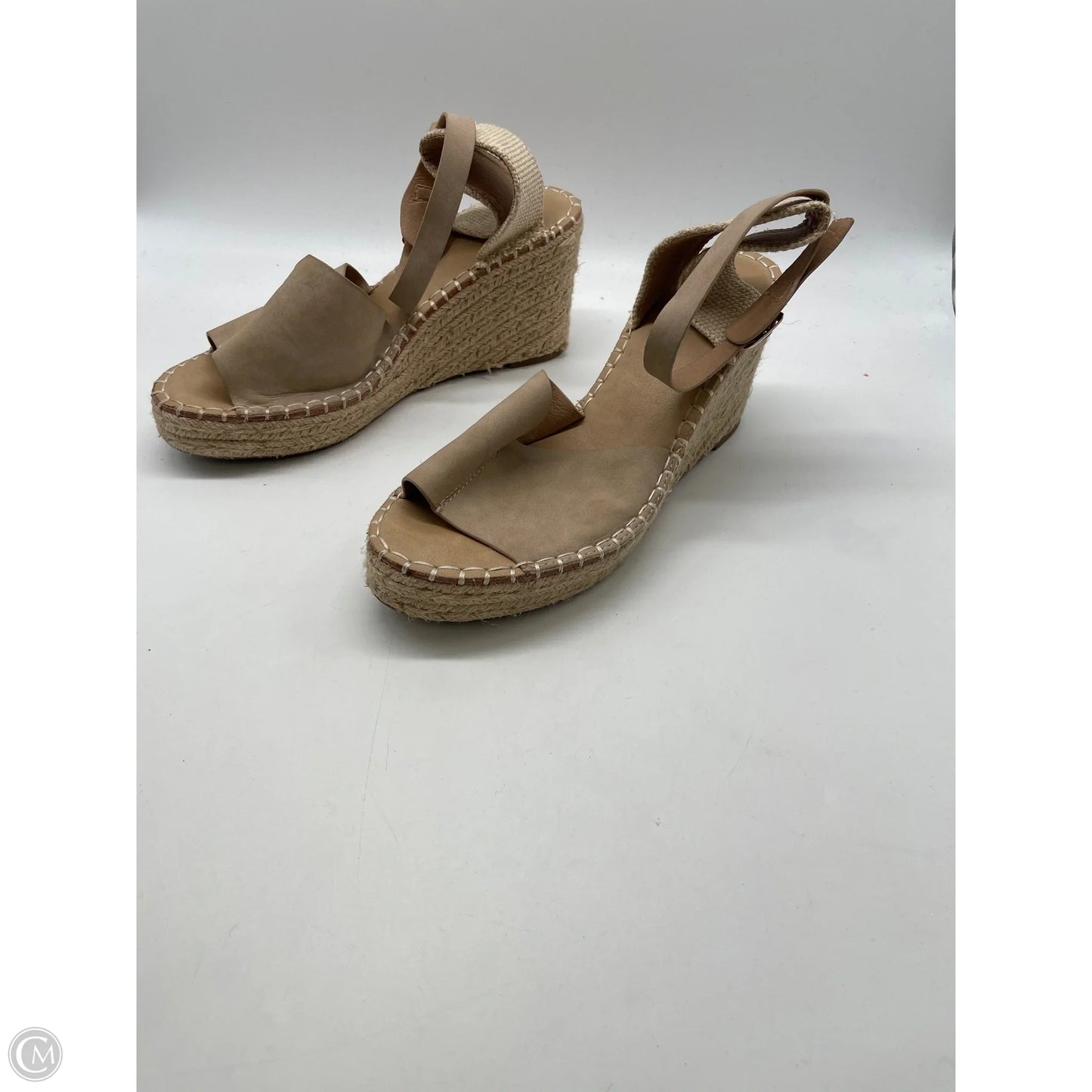 Sandals Heels Wedge By Catherine Malandrino In Tan, Size: 10