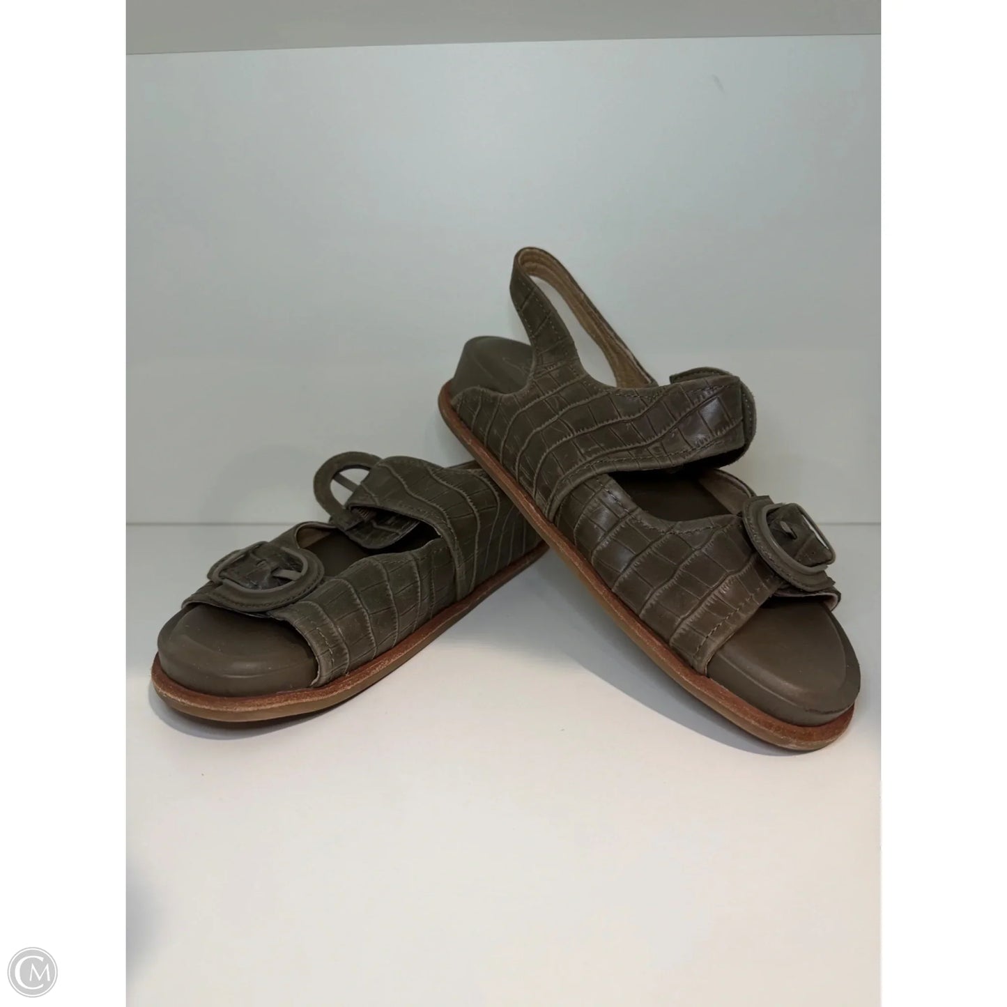 Sandals Flats By Sofft In Green, Size: 8