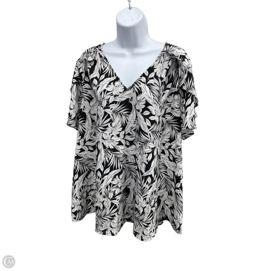 Top Short Sleeve By Lane Bryant In Black, Size: 2x