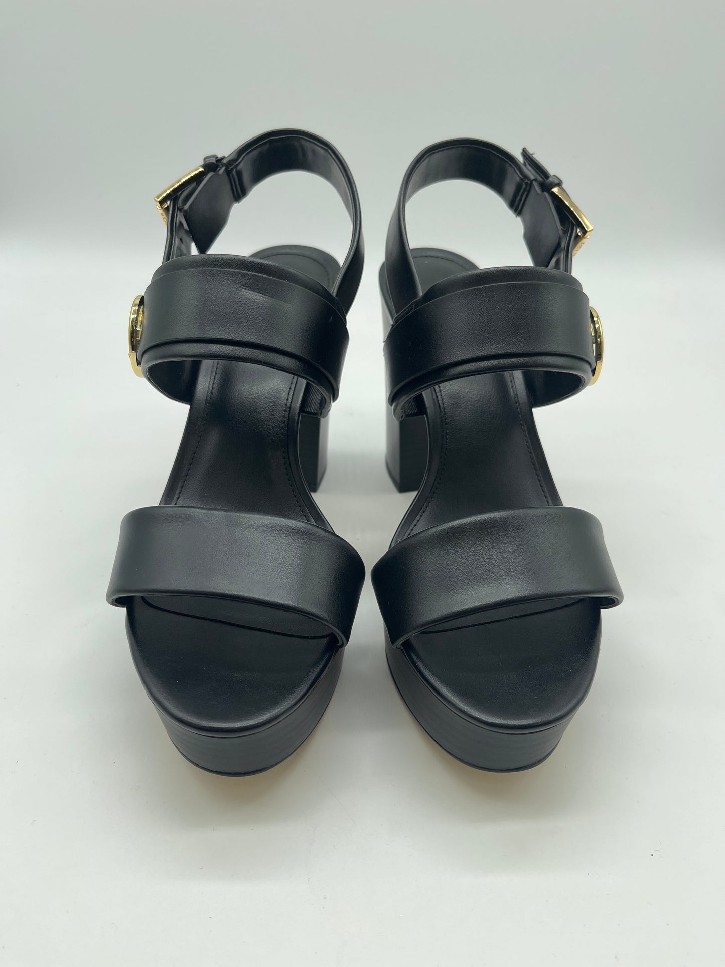 Black Sandals Heels Block Michael By Michael Kors, Size 6.5