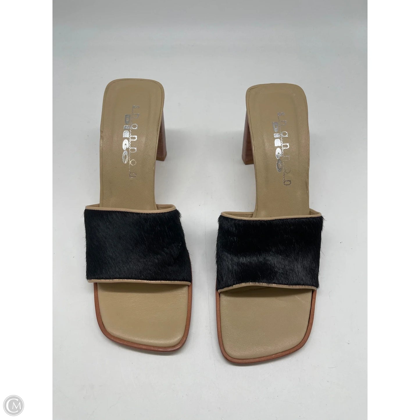 Sandals Heels Block By Clothes Mentor In Black, Size: 7.5