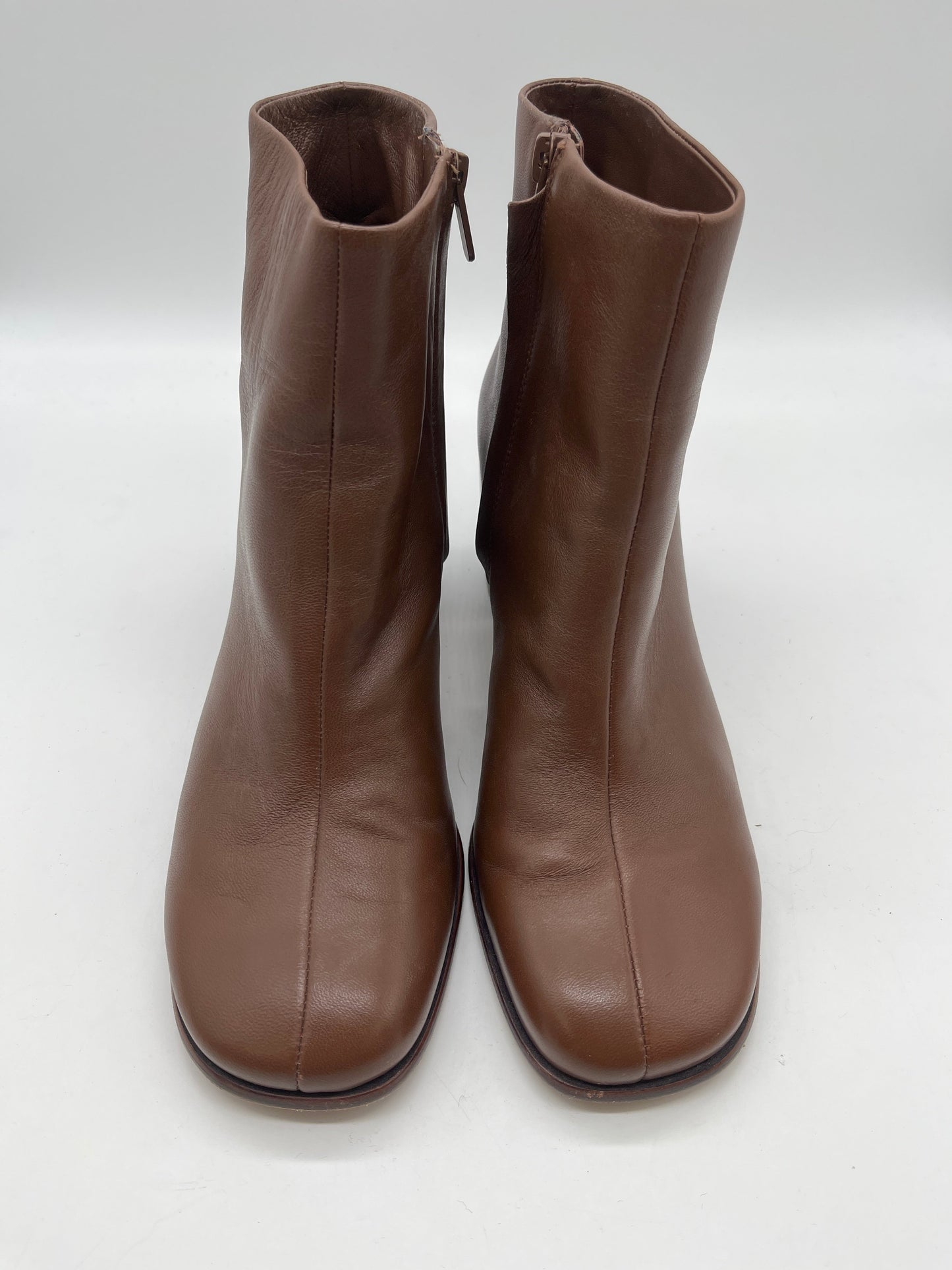 Boots Ankle Heels By Vince In Brown, Size: 10