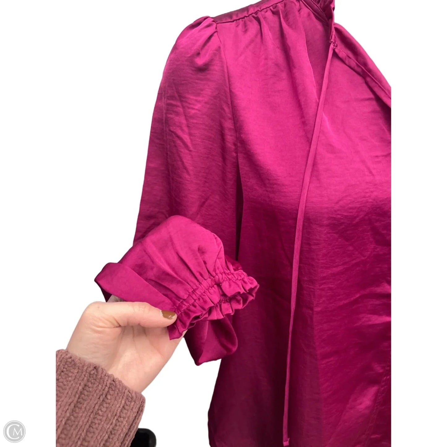 Top Long Sleeve By Loft In Pink, Size: 1x