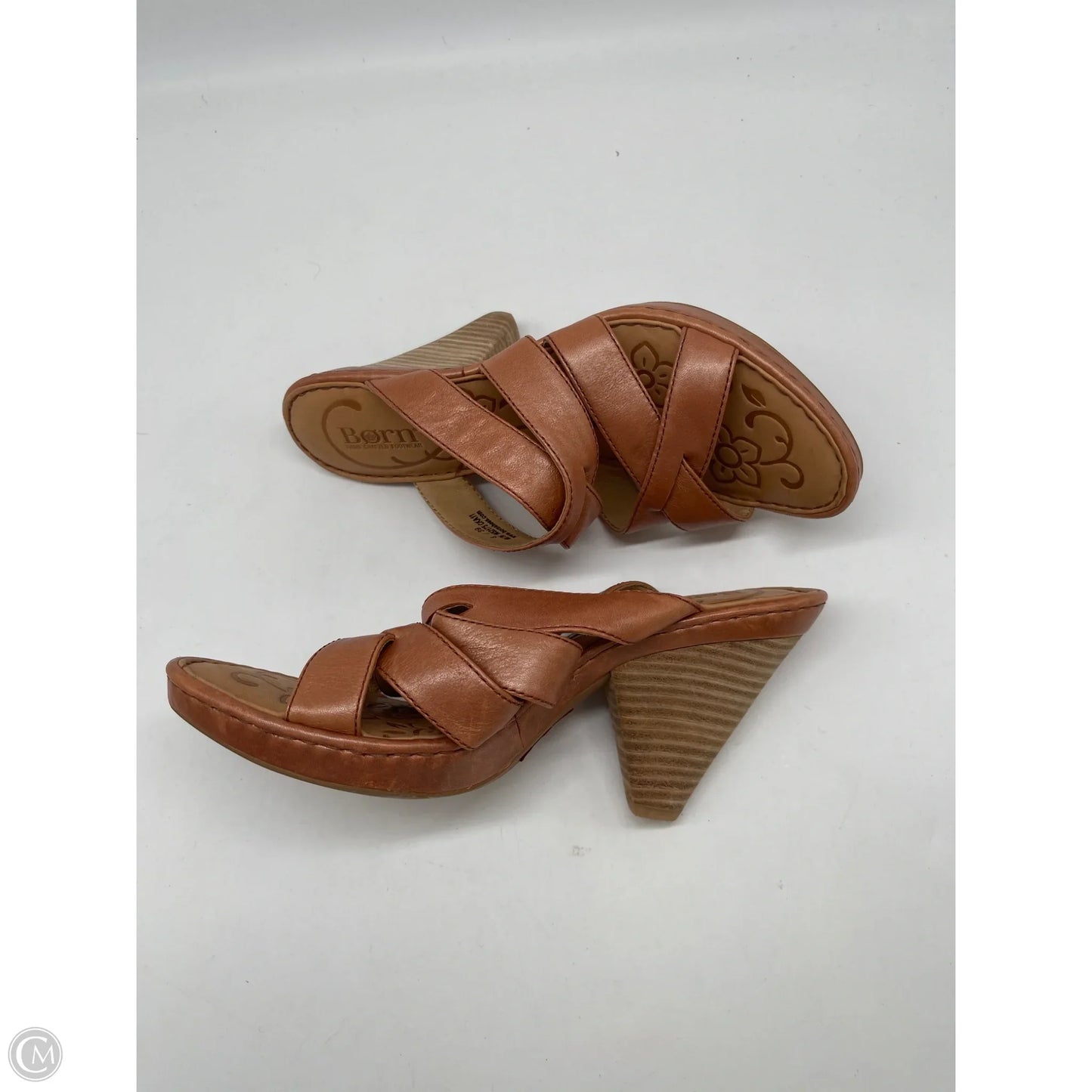 Sandals Heels Block By Born In Tan, Size: 8