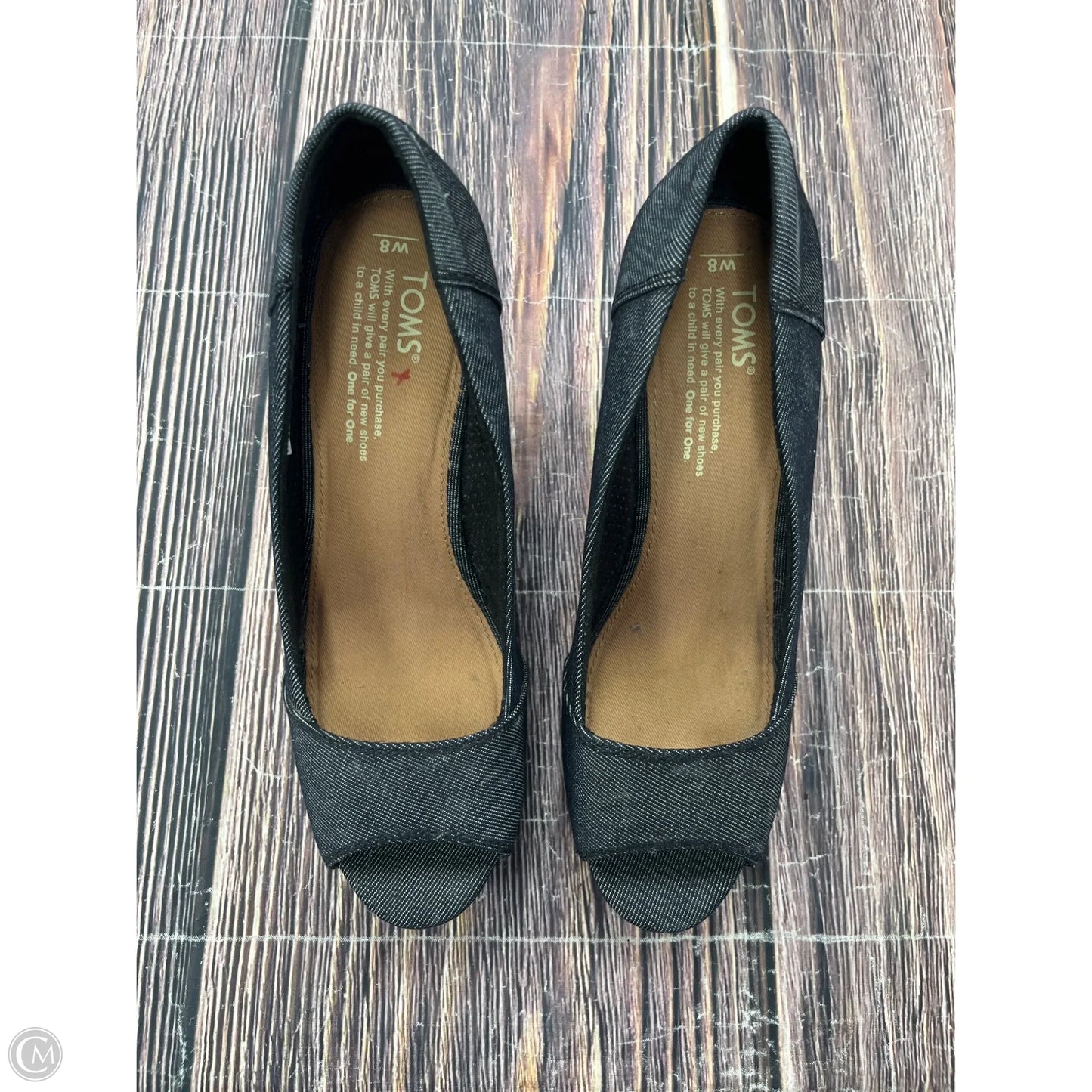 Shoes Heels Wedge By Toms In Blue, Size: 8