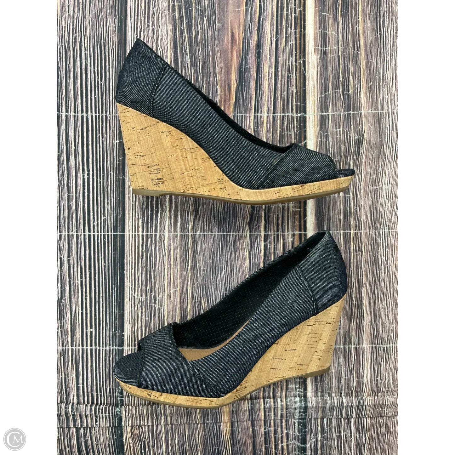 Shoes Heels Wedge By Toms In Blue, Size: 8