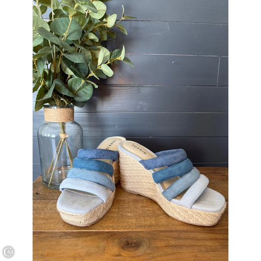 Sandals Heels Wedge By Torrid In Blue, Size: 8