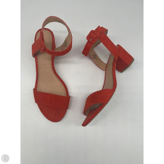 Sandals Heels Block By Loft In Orange, Size: 8