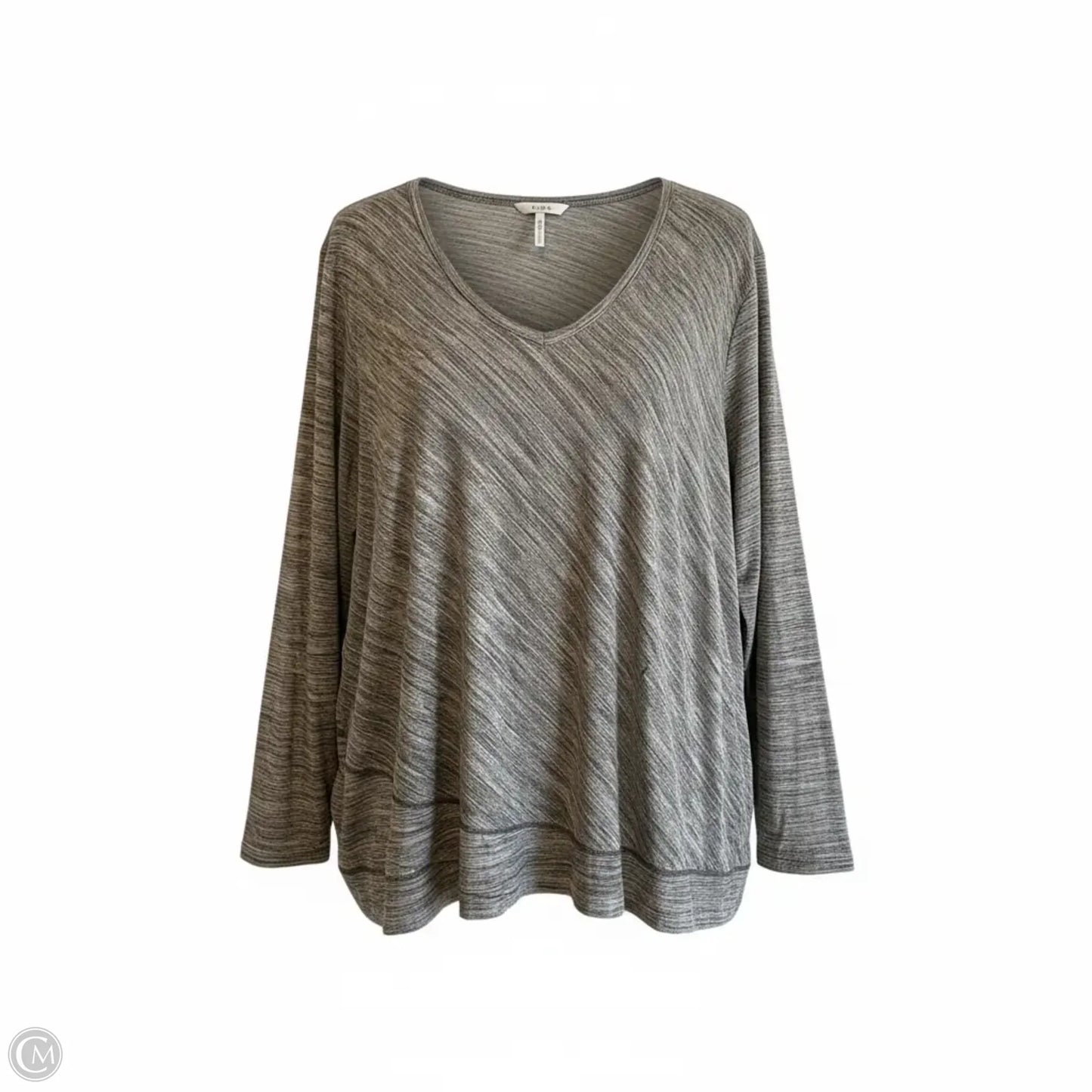 Top Long Sleeve By Cato In Green, Size: 4x