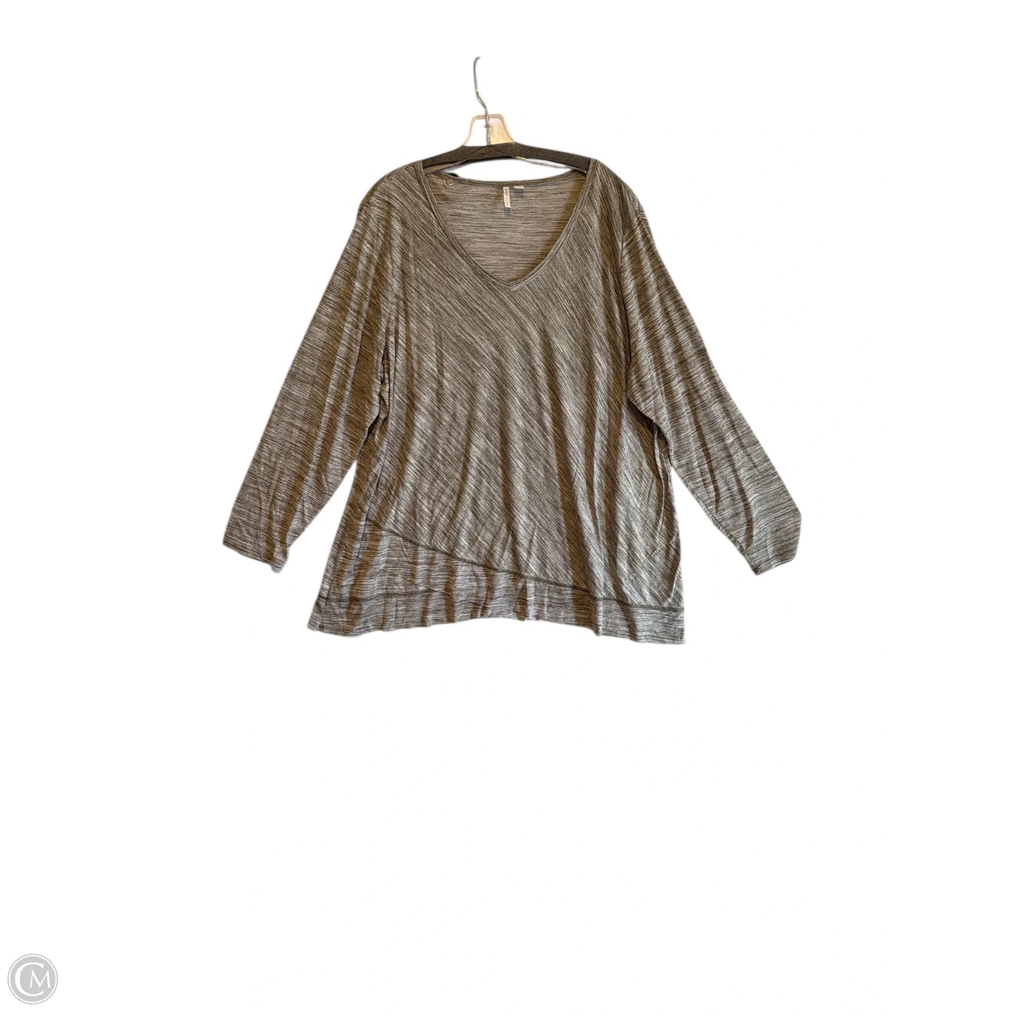 Top Long Sleeve By Cato In Green, Size: 4x