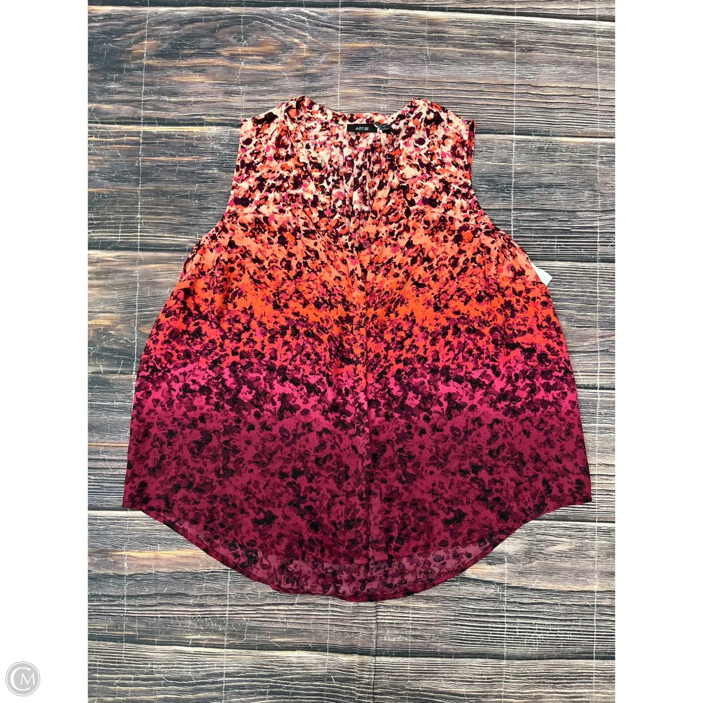 Top Sleeveless By Apt 9 In Red, Size: 1x