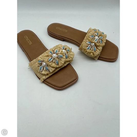 Sandals Flats By Chicos In Cream, Size: 10