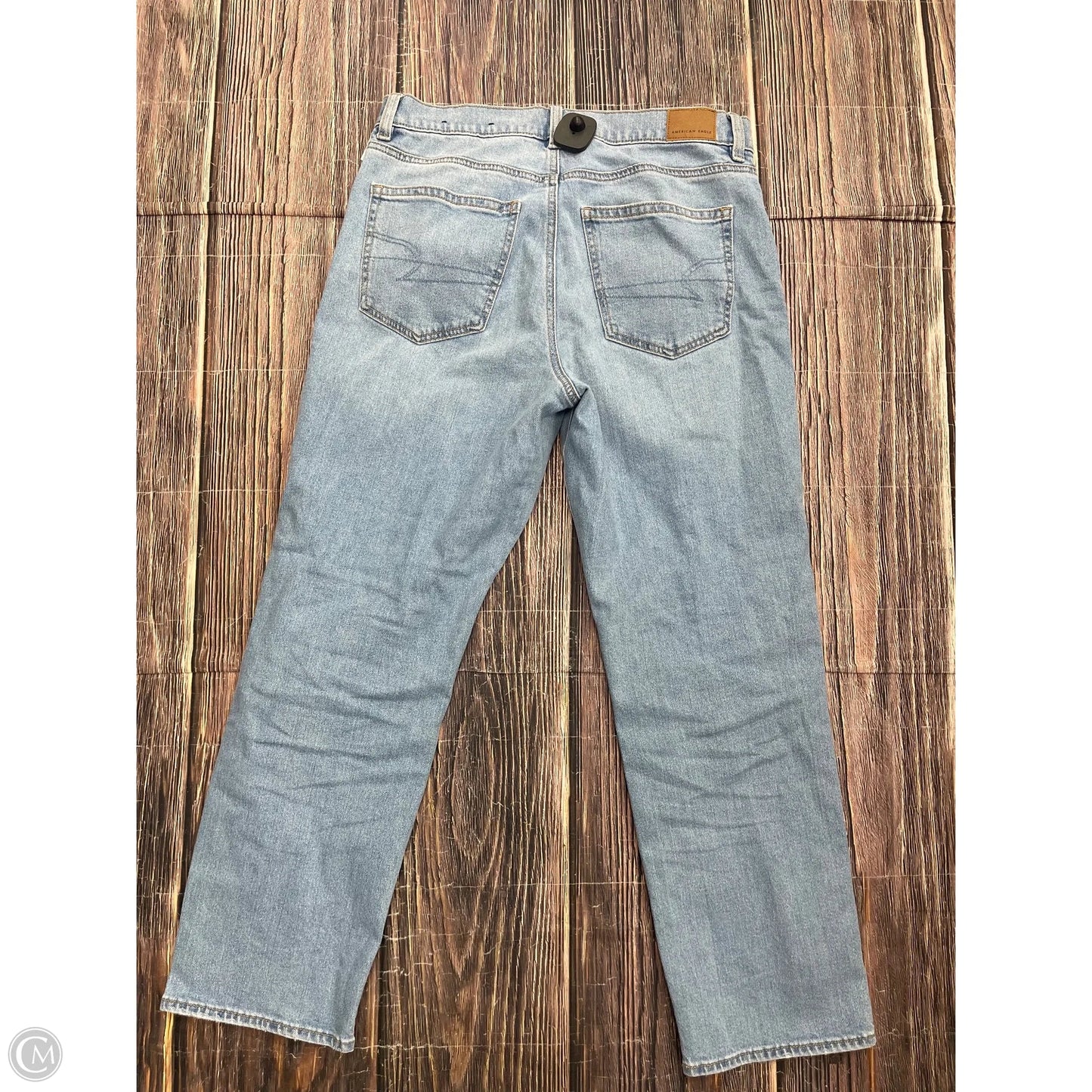 Jeans Straight By American Eagle In Blue Denim, Size: 8