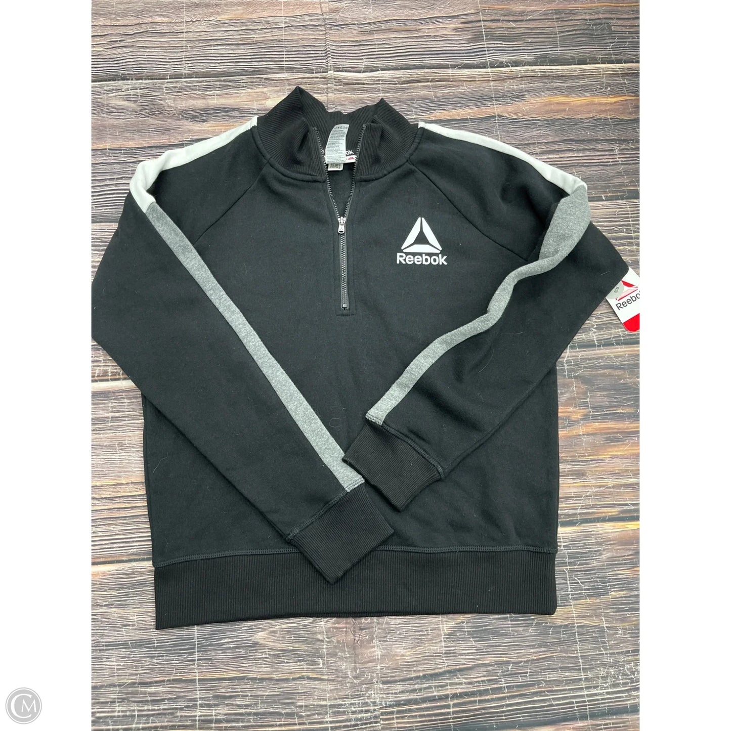 Athletic Sweatshirt Collar By Reebok In Black, Size: S