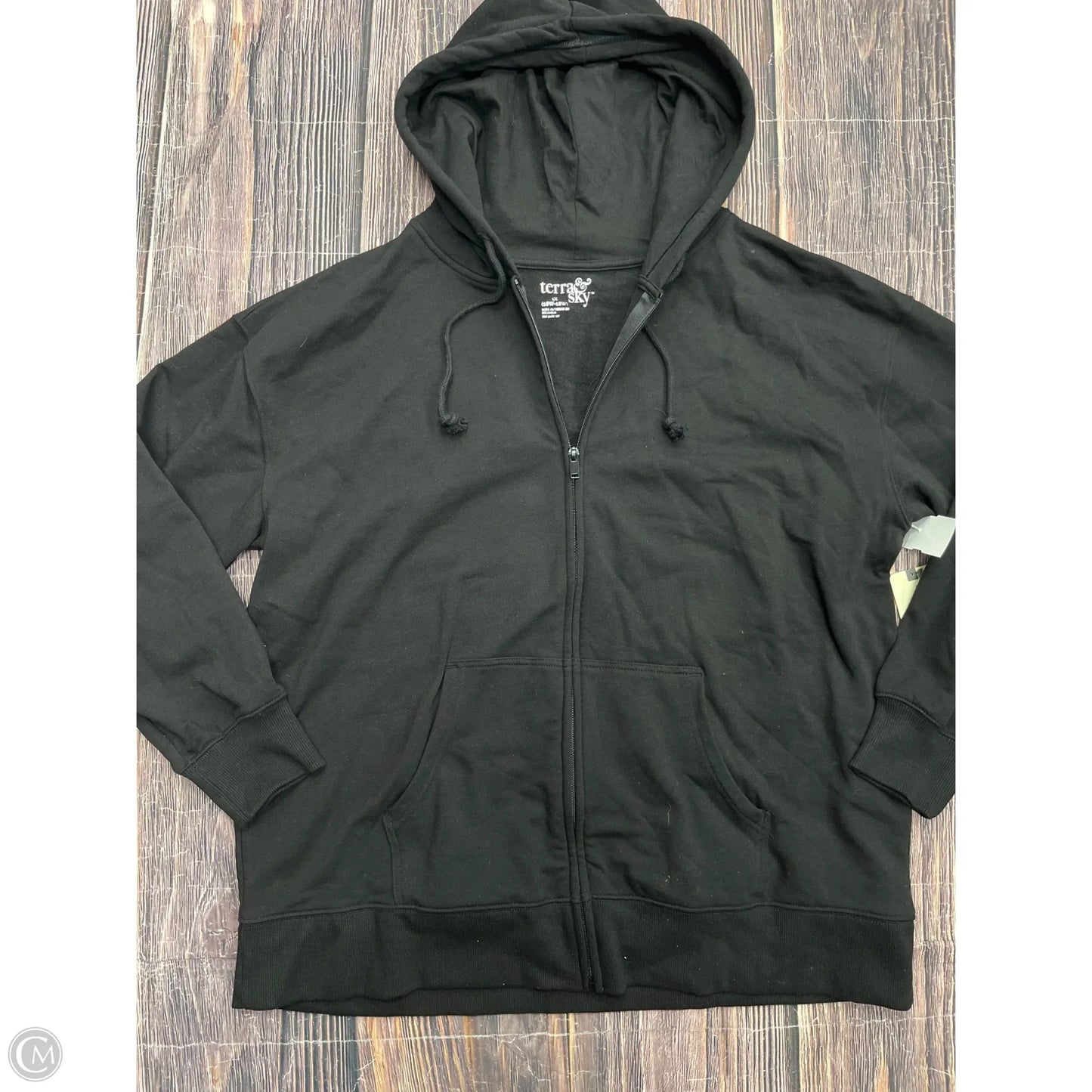 Sweatshirt Hoodie By Terra & Sky In Black, Size: 1x