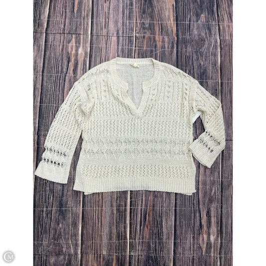 Top Long Sleeve By Hem & Thread In Cream, Size: M