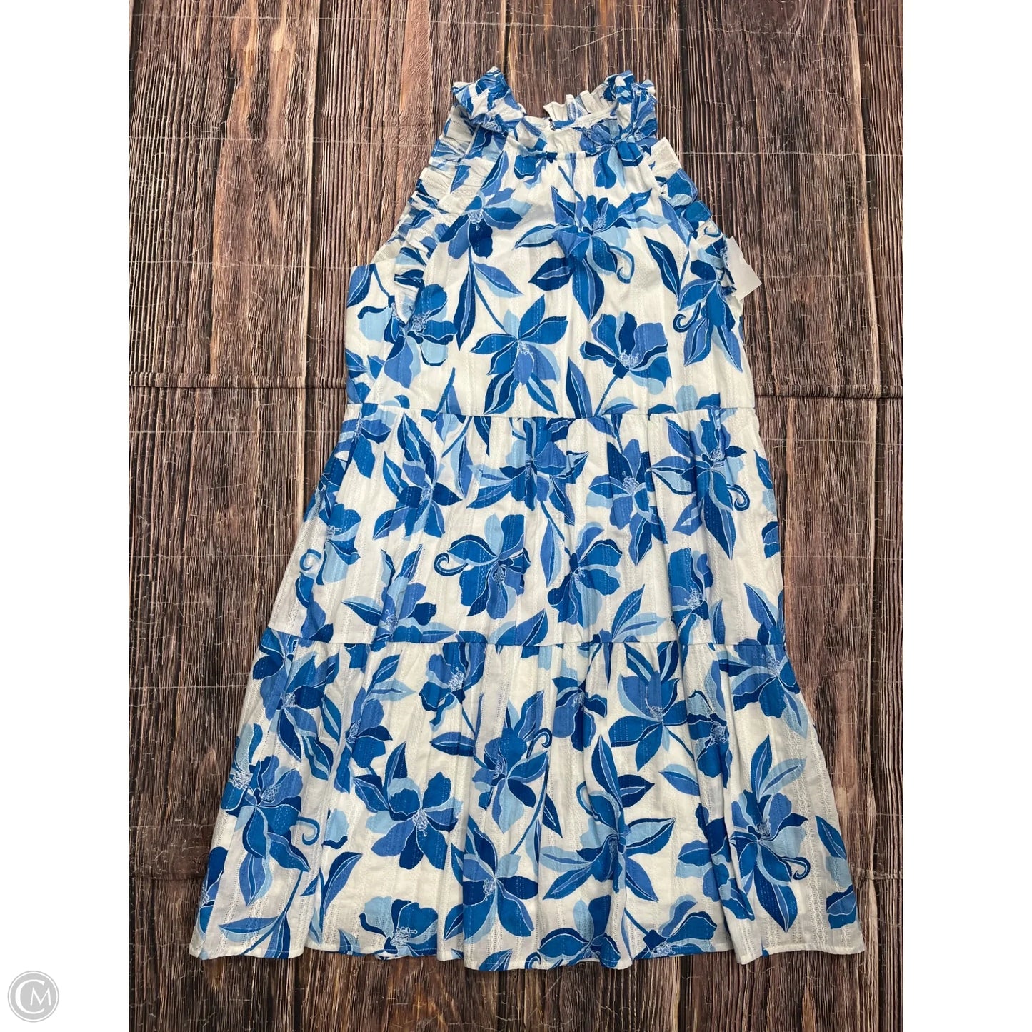 Dress Casual Short By Clothes Mentor In Blue & White, Size: S