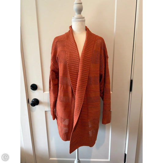 Cardigan By Terra & Sky In Orange, Size: Xl