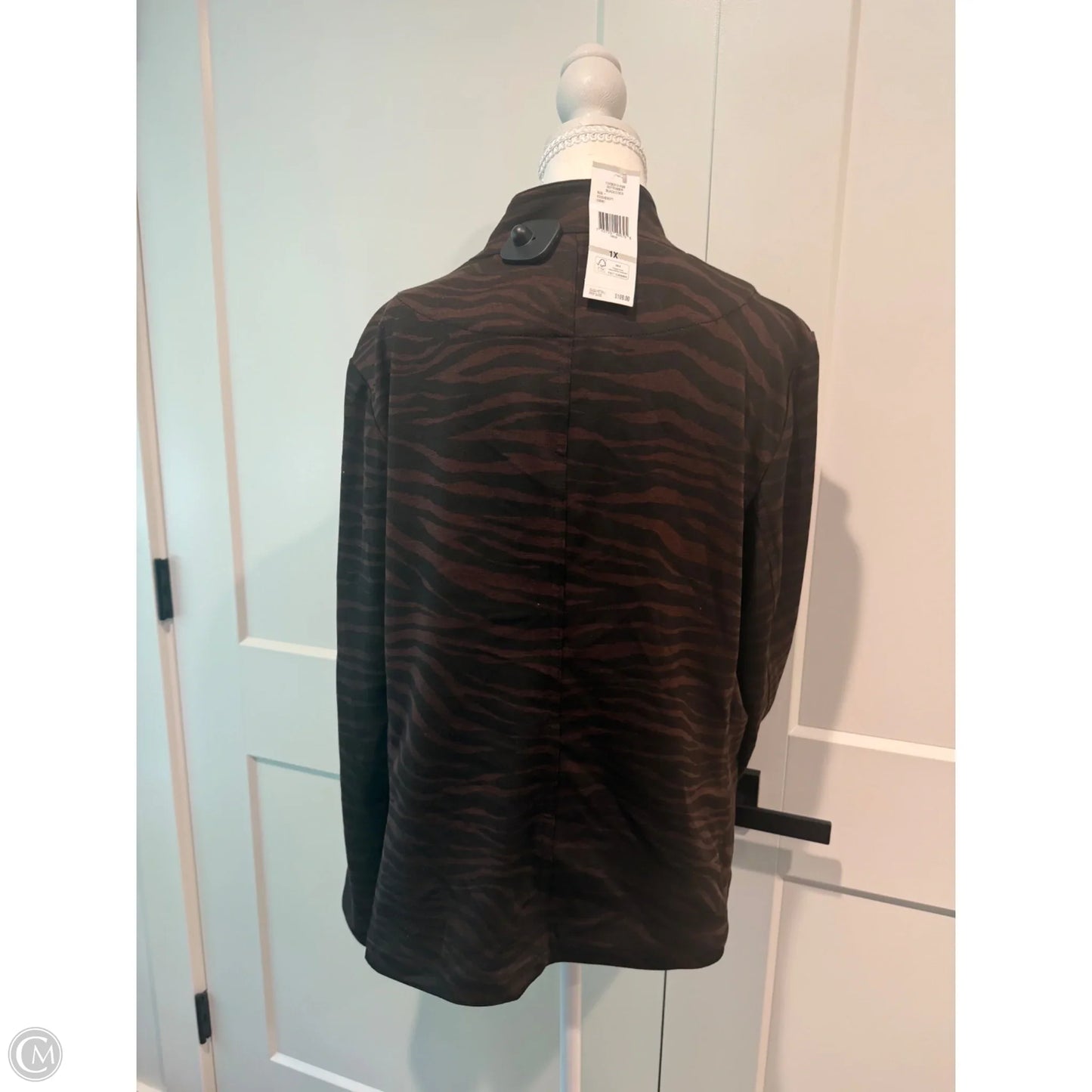 Jacket Moto By Jones New York In Brown, Size: 1x