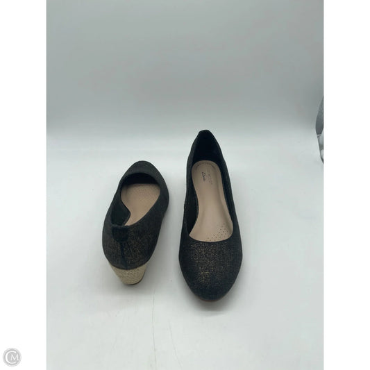Shoes Heels Wedge By Clarks In Black, Size: 7.5