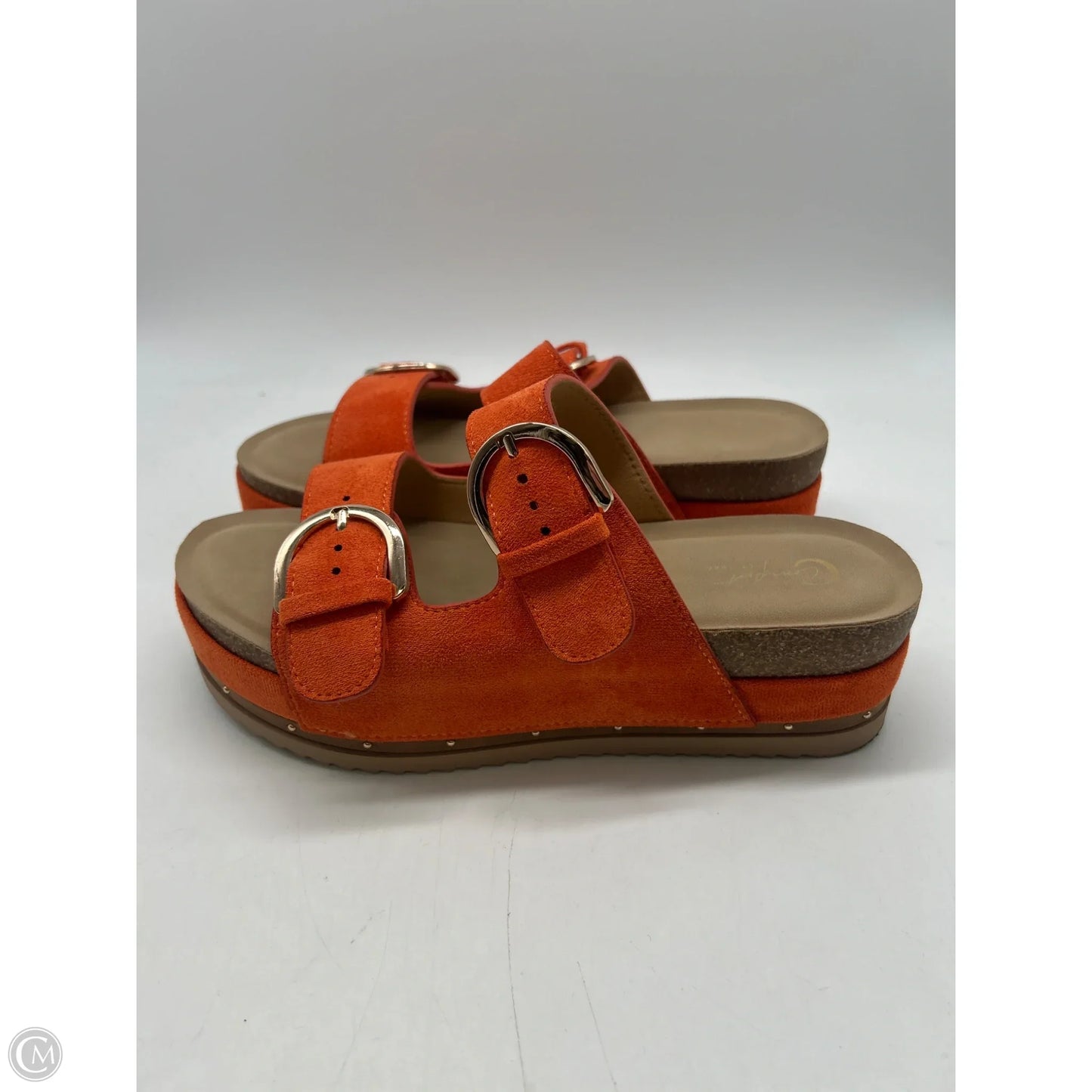 Sandals Heels Platform By Comfort Casual In Orange, Size: 8