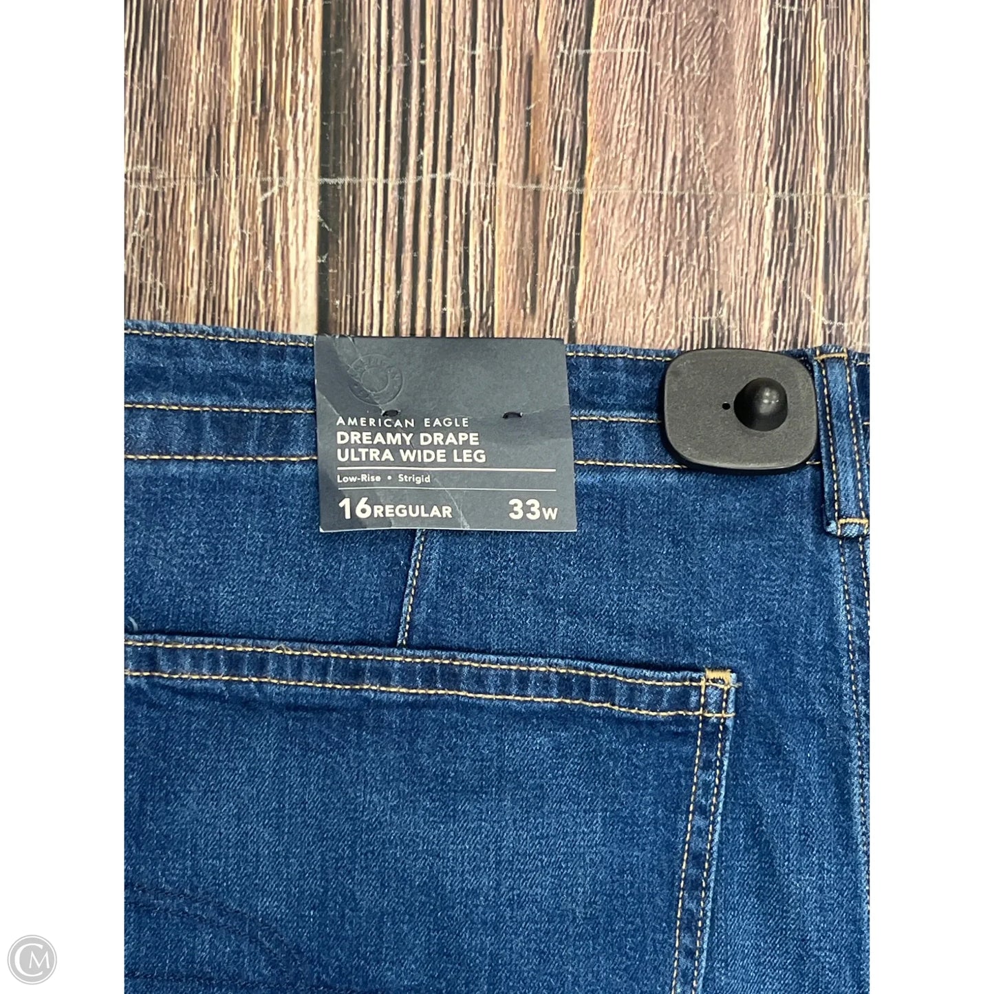 Jeans Wide Leg By American Eagle In Blue Denim, Size: 16