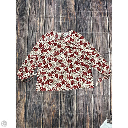 Top Long Sleeve By Cj Banks In Red, Size: 2x