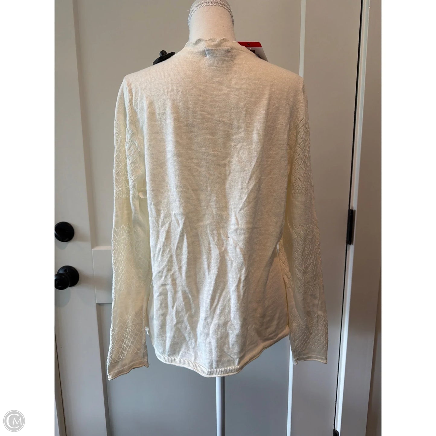 Sweater Cardigan Designer By Frye In Cream, Size: M