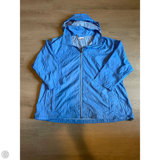 Jacket Windbreaker By Columbia In Blue, Size: 2x