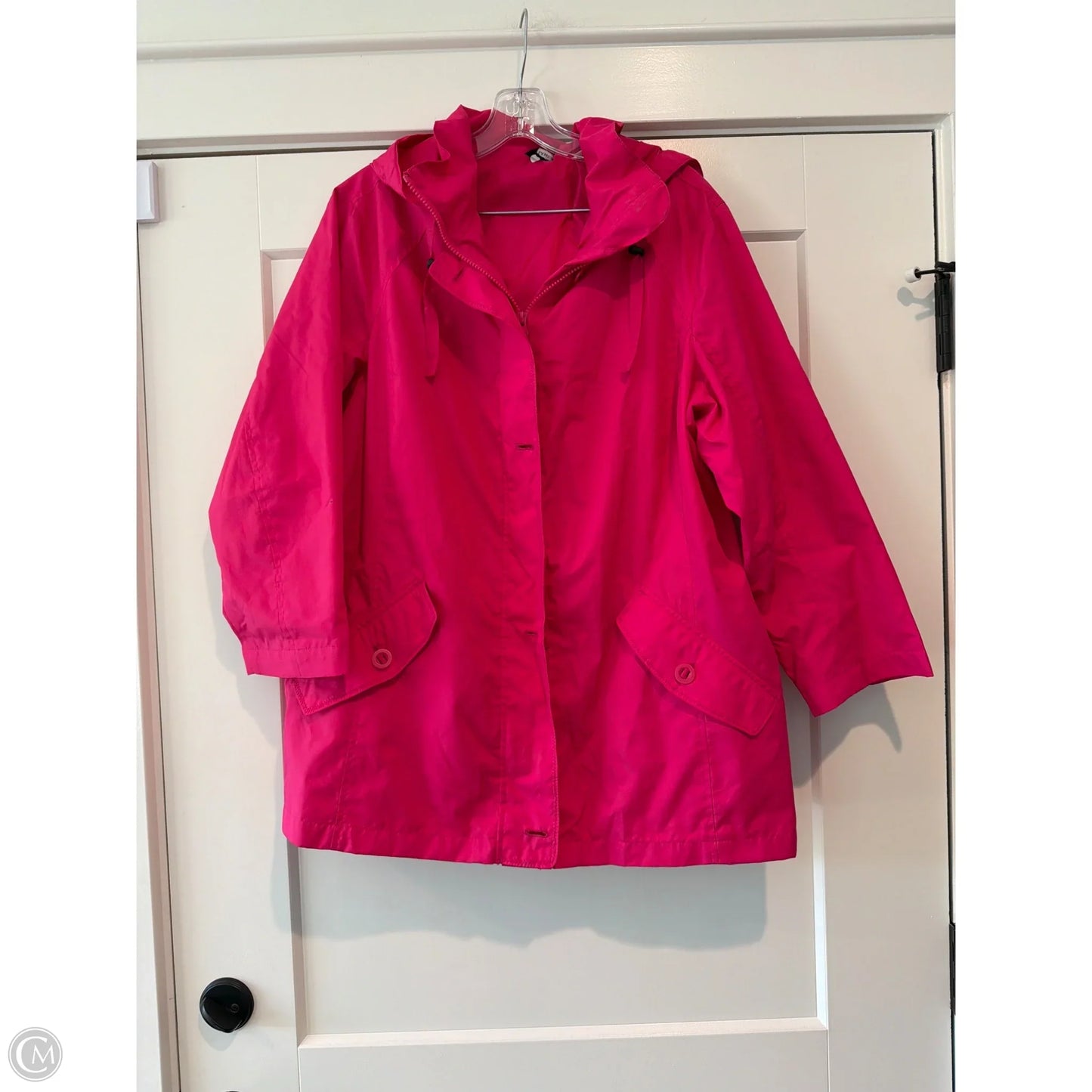 Jacket Windbreaker By Lands End In Plaid Pattern, Size: 1x