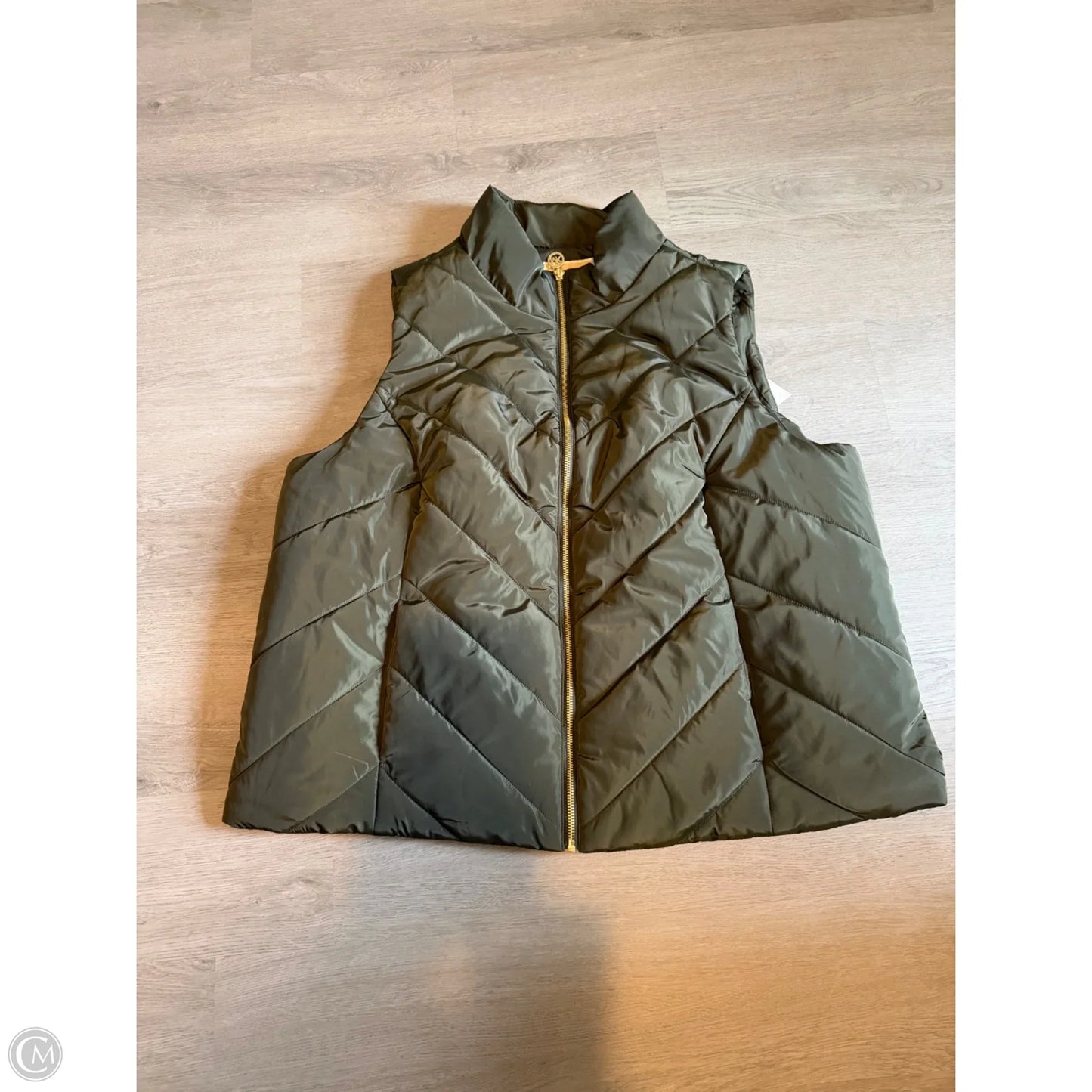 Vest Puffer & Quilted By Michael By Michael Kors In Green, Size: 2x