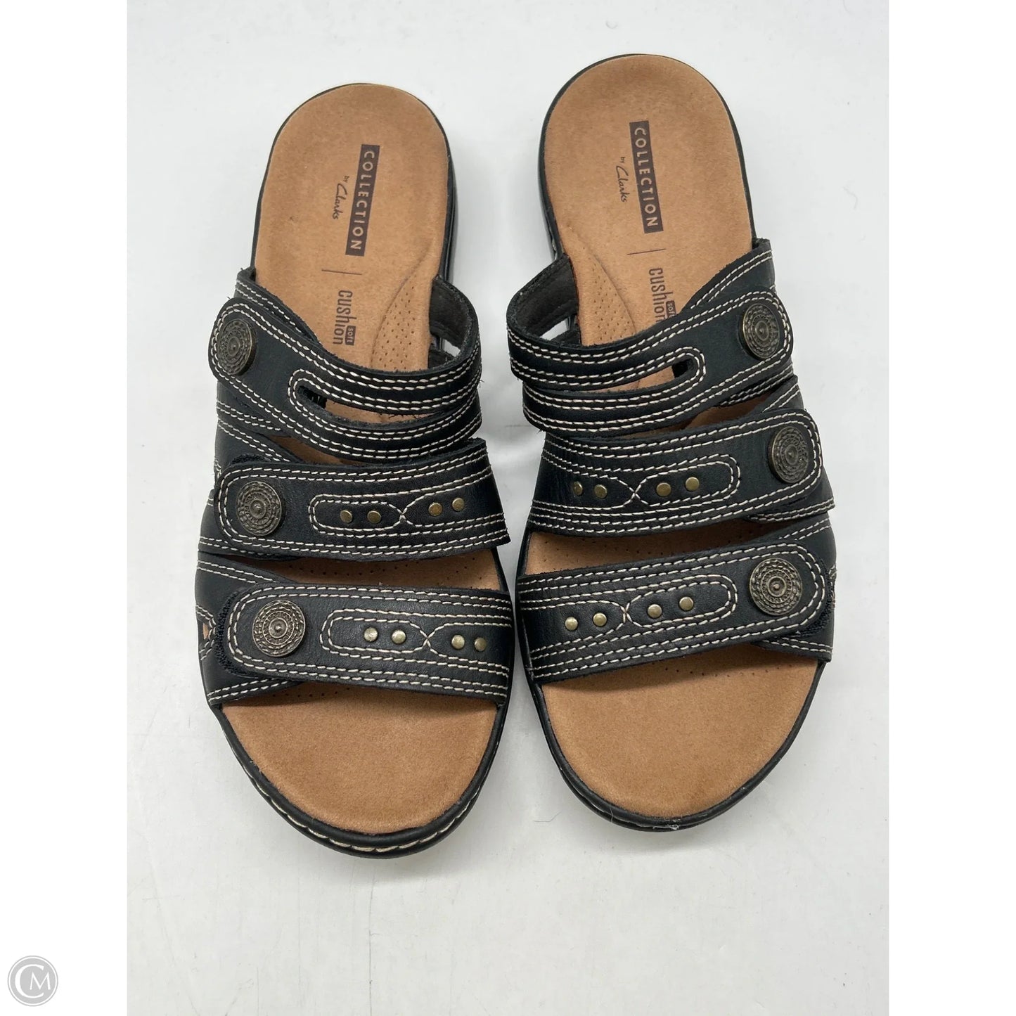 Sandals Flats By Clarks In Black, Size: 7.5